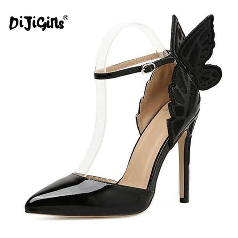 Butterfly Wing Top Buckle Party Shoes