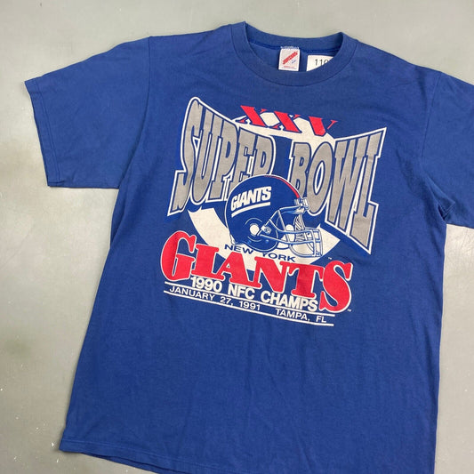 VINTAGE 90s New York Giants NFL Logo 7 T-Shirt sz Large Men Adult