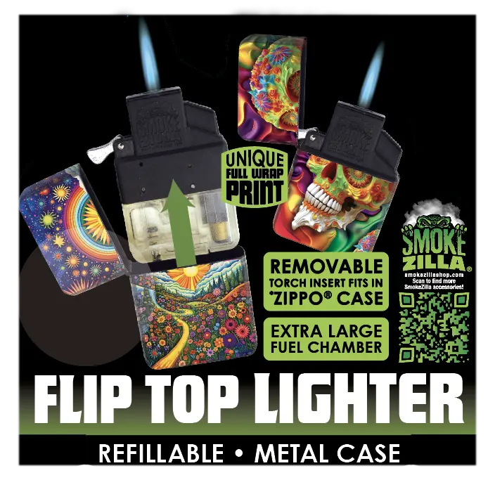 Metal Flip Top Lighter - 12 Pieces Per Retail Ready Display 25281