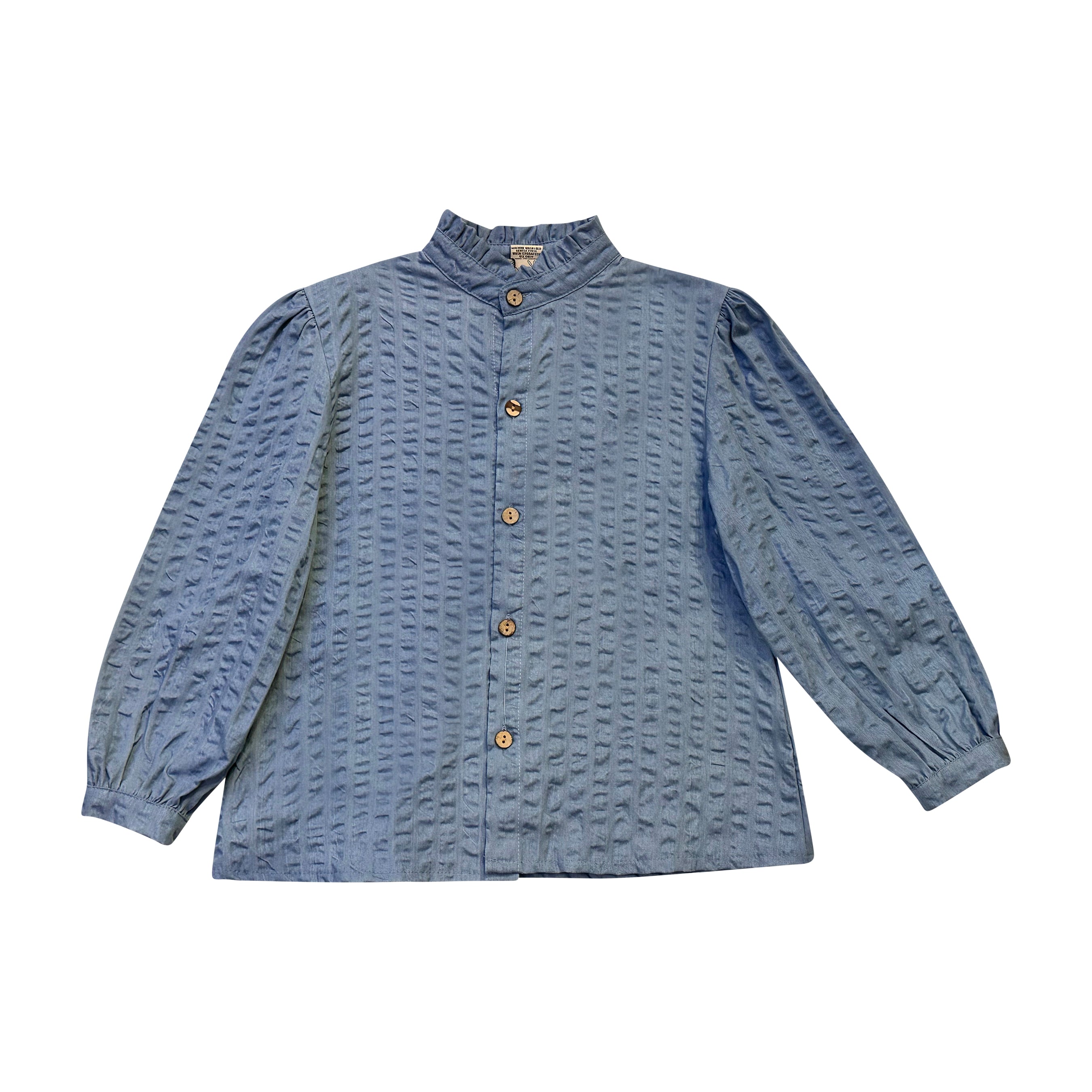 SEARSUCKER BLOUSE - BLUE B21814 – TheCasualPlace