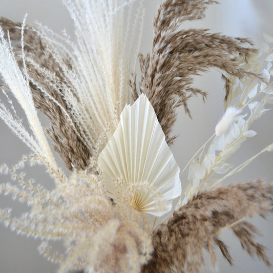 Brown & White Dried Flower Bunch - Regular