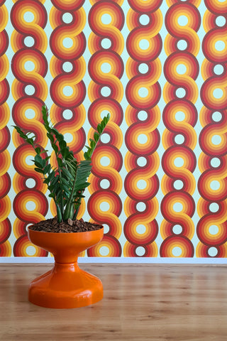 yootha Tangerine 70s retro orange brown wallpaper estelle bilson 70s house manchester 