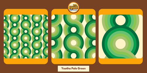 Yootha tangerine vinyl sticky back plastic green supergraphic 70s circles wallpaper 