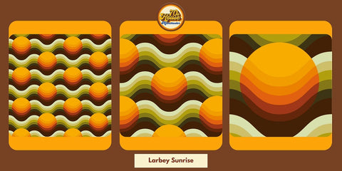 70s house manchester estelle bilson larbey sunrise vinyl sticky back plastic orange brown supergraphic 70s circles wallpaper 