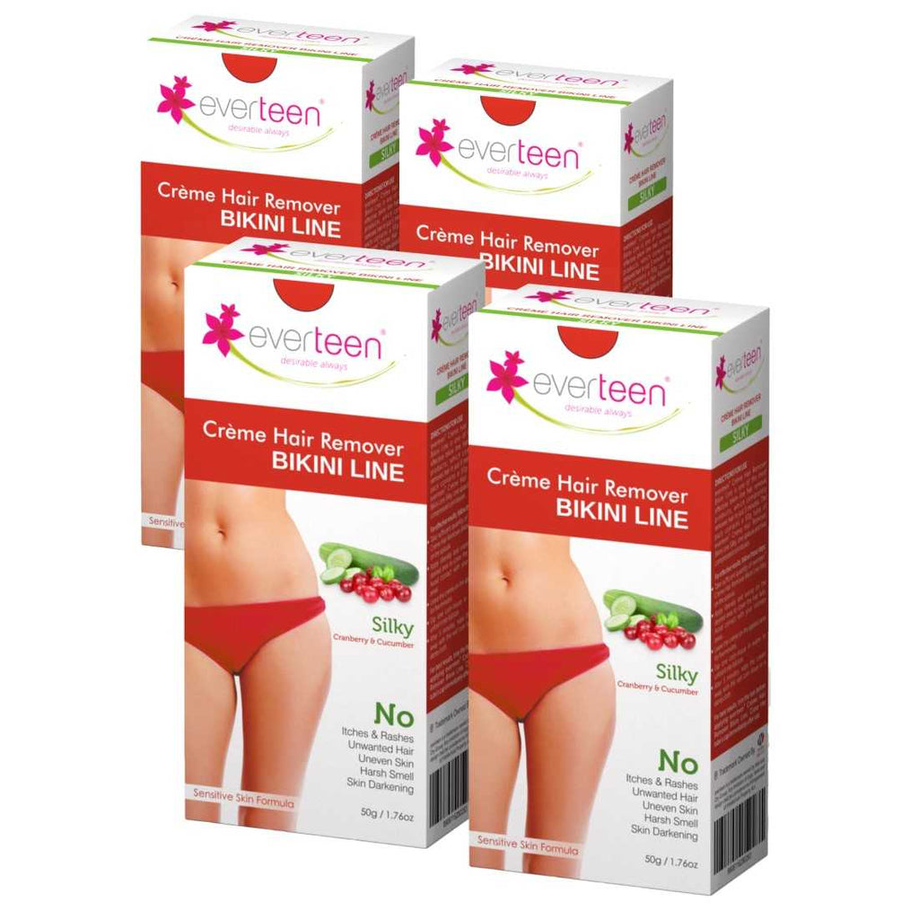 everteen SILKY Bikini Line Hair Remover Creme with Cranberry and Cucumber  freeshipping  everteen