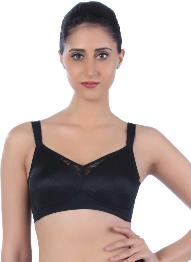 Dropship Enamor Women'S Smooth Super Lift Classic Full Support Brassiere  (Model: A112, Color: Black, Material: Cotton)-PID1115