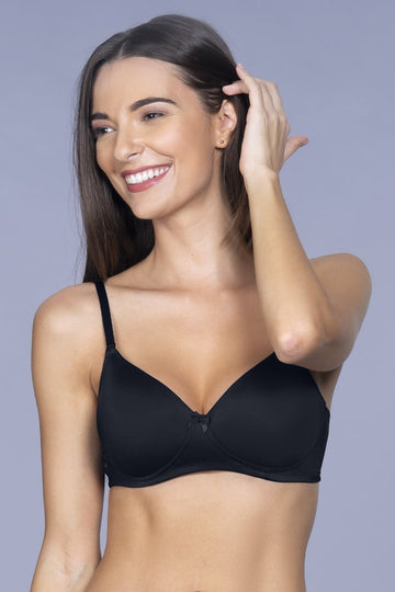Buy Amante Padded Wired Full Coverage T-Shirt Bra - Black at Rs.723 online