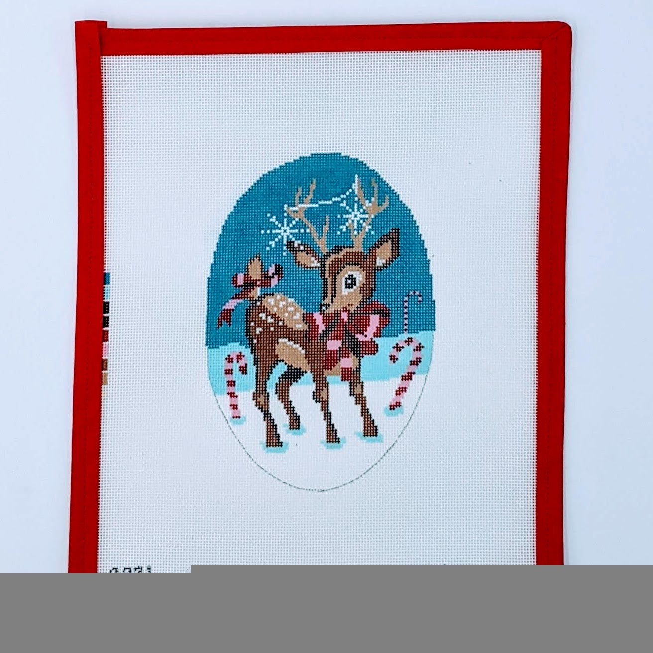 Oval Retro Reindeer