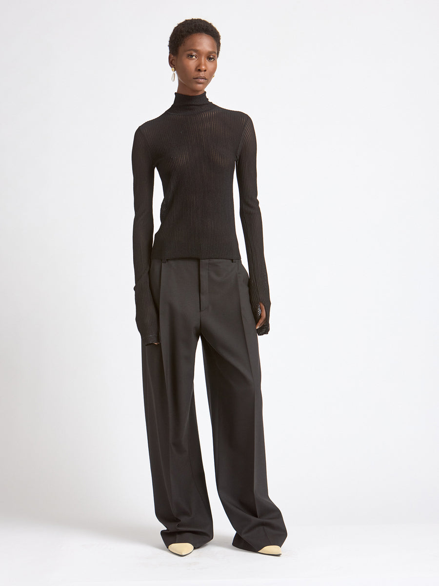 Vertical Stripe Turtleneck in Black – Maria McManus