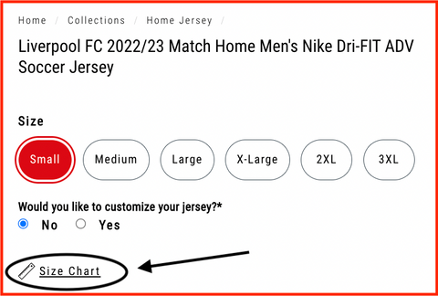 World Cup Jersey Sizing Guide 