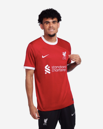 Men's Replica Nike Luis Diaz Liverpool Home Jersey 22/23