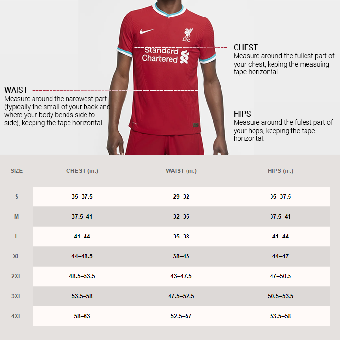 nike jersey sizing