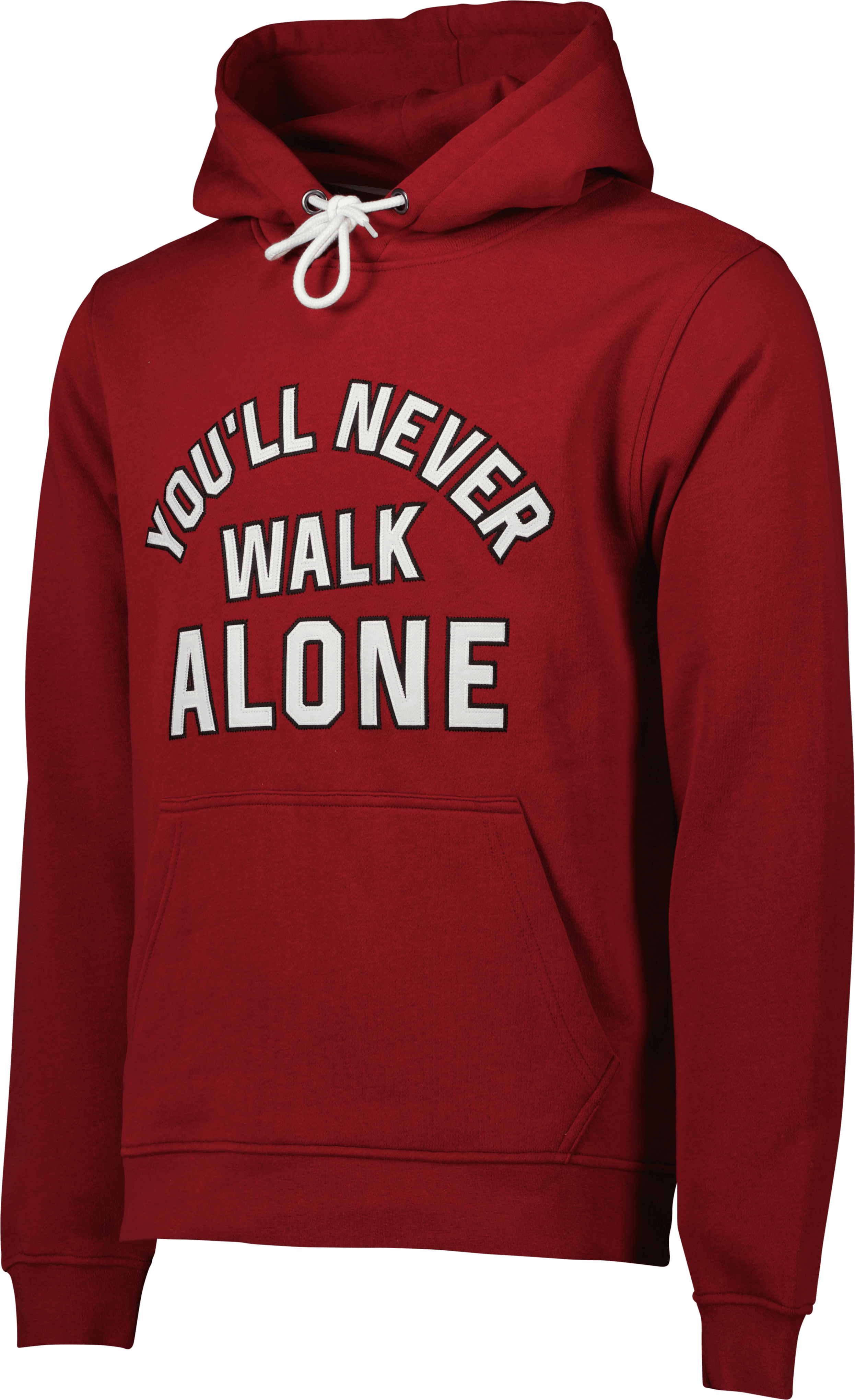 Image of Liverpool FC Unisex Varsity You'll Never Walk Alone Red Hoodie