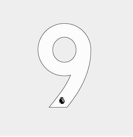 9, White, EPL Number | Anfield Shop