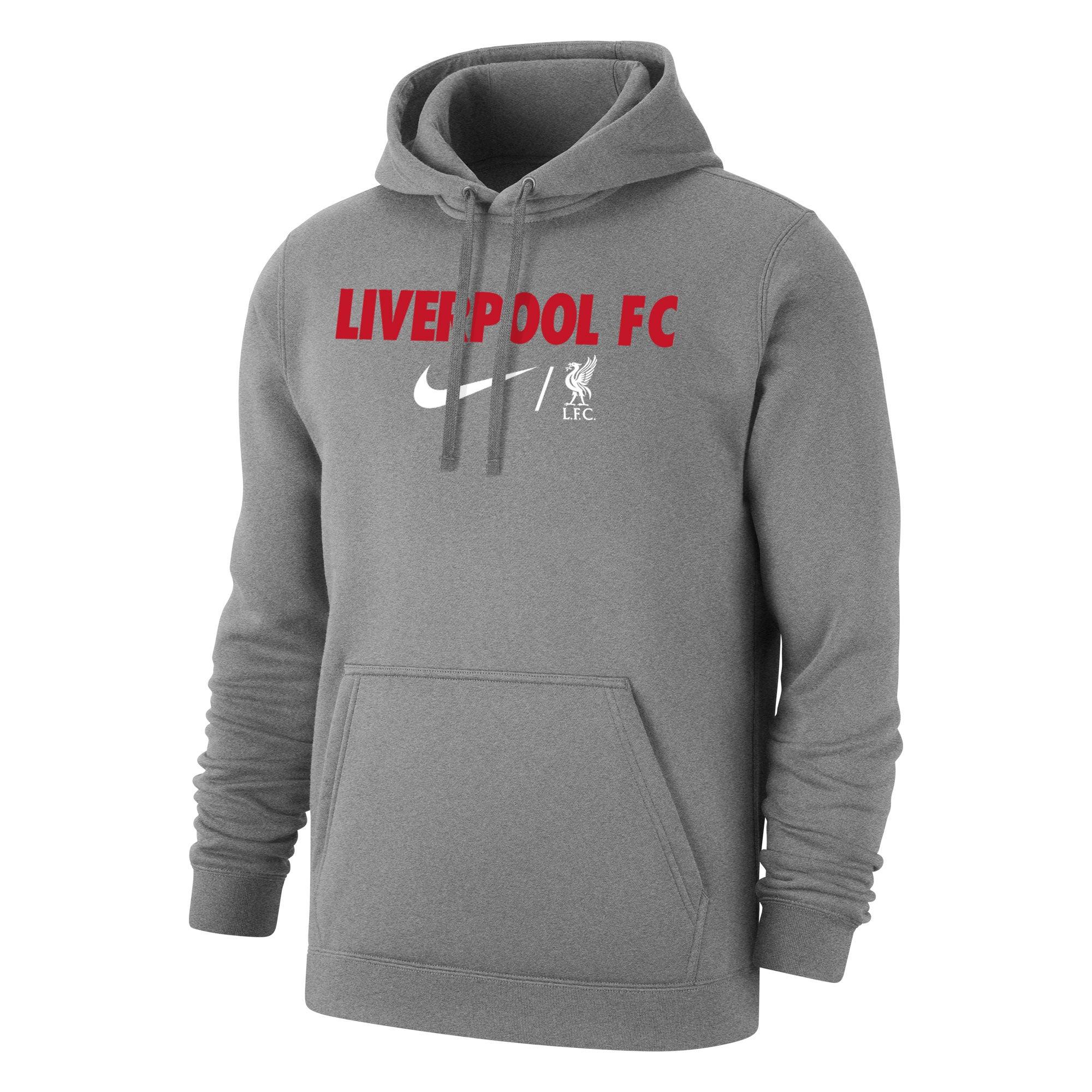 Image of Nike Liverpool FC Men's Grey Club Fleece PO Hoody
