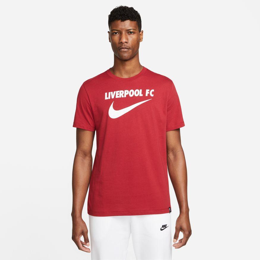 Image of Liverpool FC Swoosh Men's Red Soccer T-Shirt