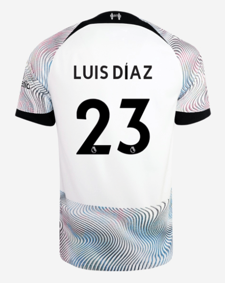 Image of Luis Diaz Liverpool FC 2022/23 Stadium Away Men's Nike Dri-FIT Premier League Soccer Jersey