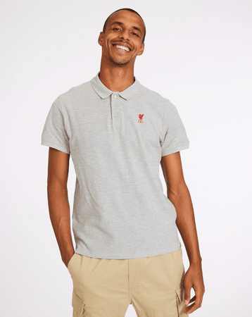 Liverpool Fc Mens Grey Marl Conninsby Polo Anfield Shop