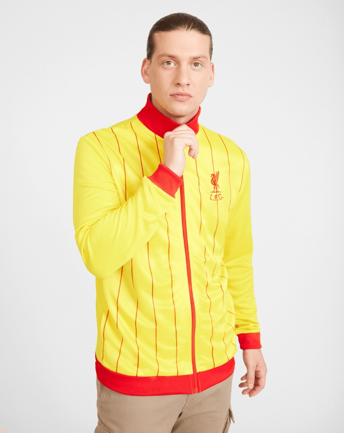 Image of Liverpool FC Adults Heritage 82 Yellow Away Track Jacket