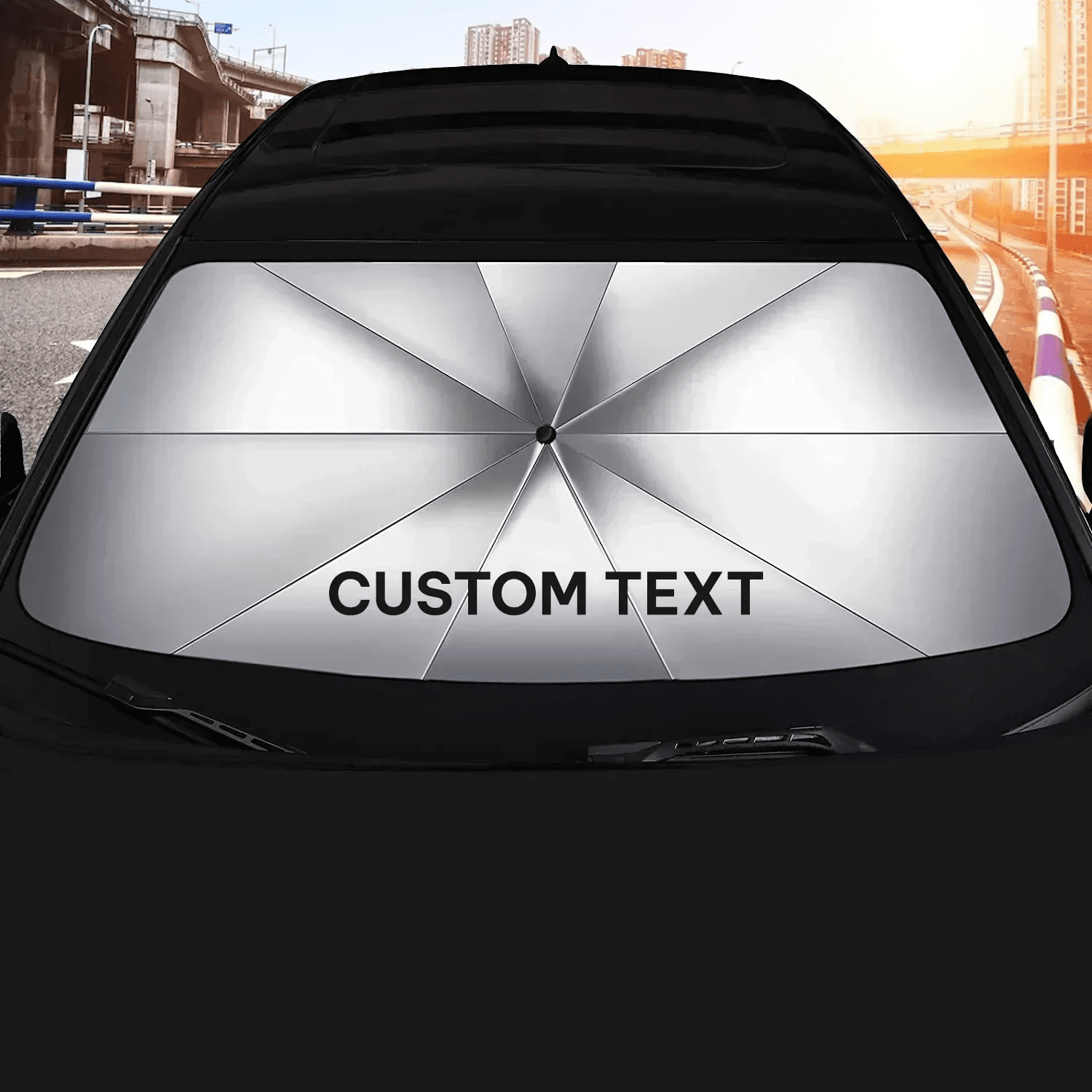 Custom Text and Logo Car Windshield Sunshade, Fit with Mercedes-Benz