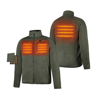 Men's Heated Full-Zip Fleece Jacket with 5200mAh Battery