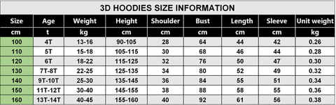 Kids Boys Girls Cartoon 3D Printed Hiphop Crewneck Long Sleeve Hoodie