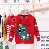 Toddler Kid Boy Sweater Dinosaur Winter Warm Pullover Dinosaur Knitted