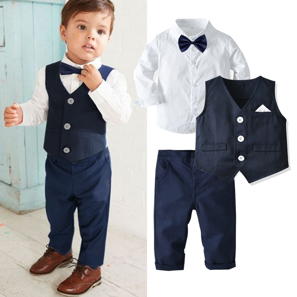 Long-sleeved Autumn Baby Boy Formal Set 4 Pcs suits – toddlerme