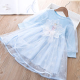 Kid Baby Girl Princess Aisha Frozen Snowflake Gauze Dresses