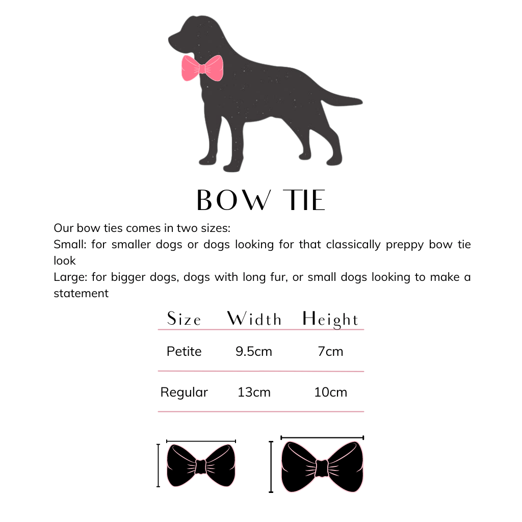 dog bow tie size guide