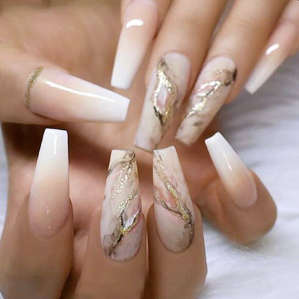 Marble Ombre Nail Design