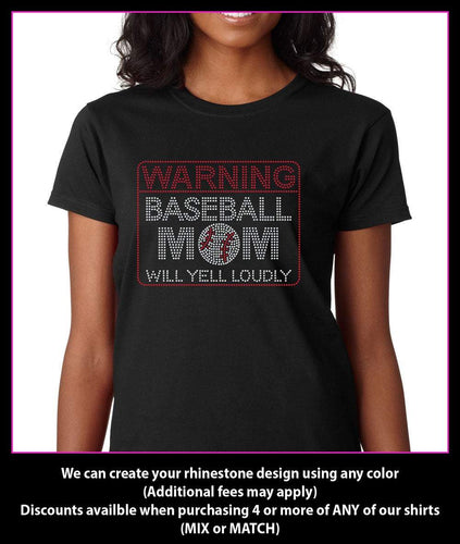 All-American Baseball Mom Rhinestone T-Shirt