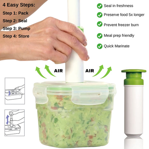 Canister Plastic Vacuum Seal Container Set, Lasting Freshness