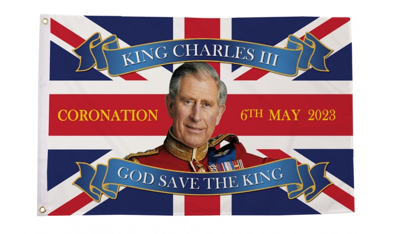 King Charles III Coronation Picture Flag | King's Coronation | Party Fever