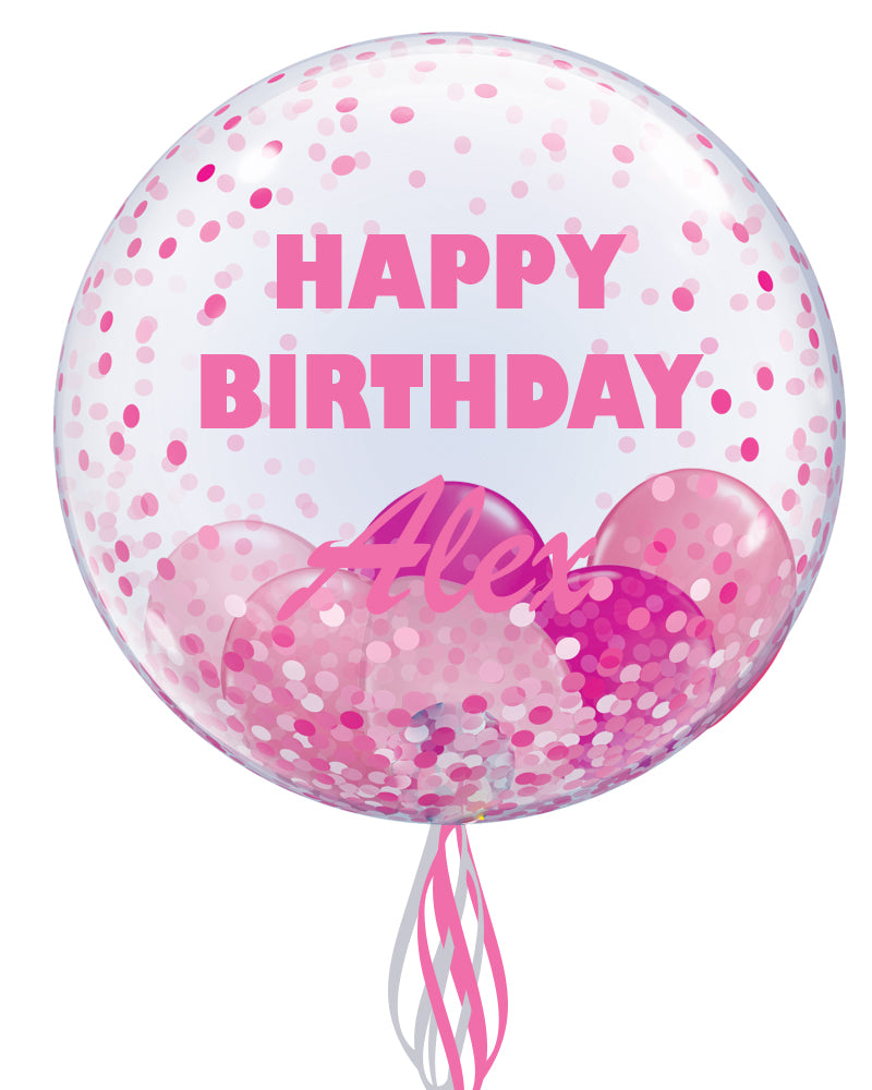 Pink Personalised Bubble Balloon | Birthday Balloons | Party Fever