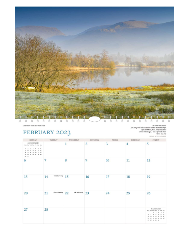 Wordsworth's Lake District Calendar 2023 Lake District Shop