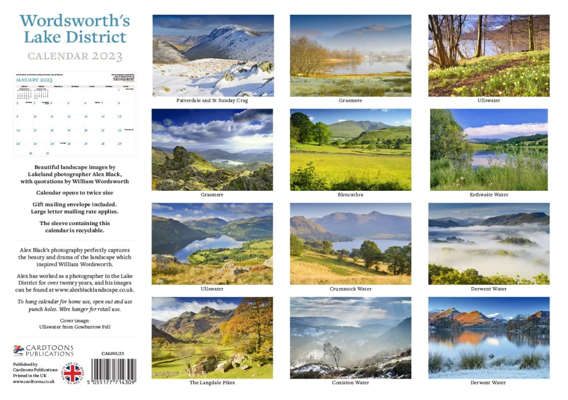 Wordsworth's Lake District Calendar 2023 Lake District Shop