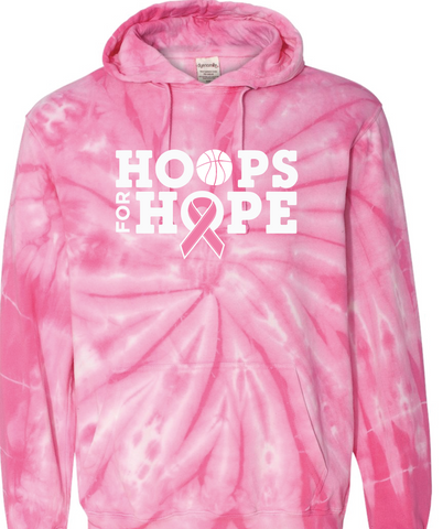 HOODIE with Pink hoops Logo Tie Dye Hoodie ADULT 2023 Design