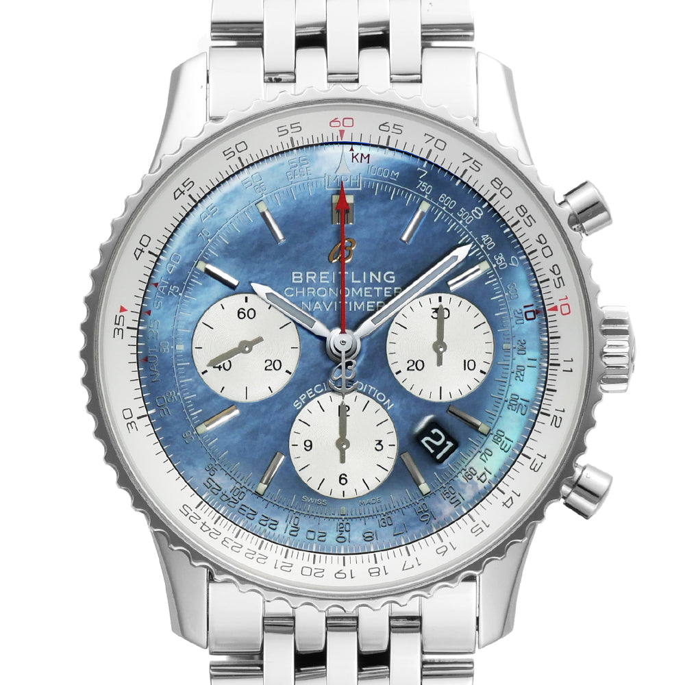 Navitimer B01 Chronograph 43 Black Mother of Pearl Japan Edition White Indial Image