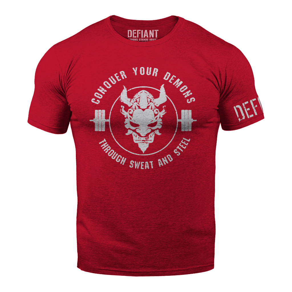 CONQUER YOUR DEMONS - RED (LIMITED RUN!) – Defiant Athletic Co