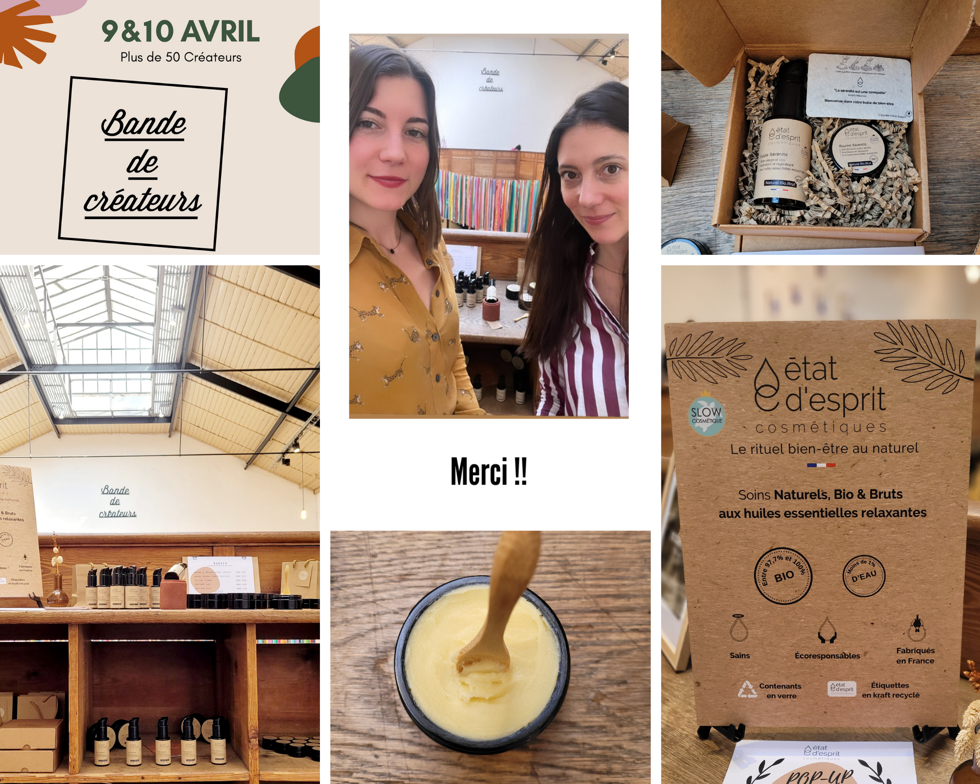 Photos pop-up Bande de créateurs - Orianne et Cyrielle Mailhan ont participé au pop-up pour présenter leurs produits naturels et bio état d'esprit cosmétiques