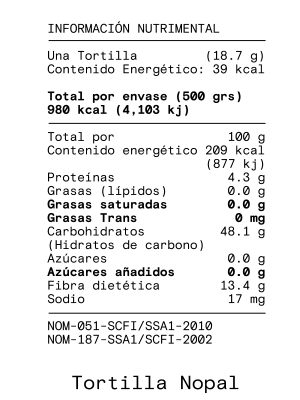 Tabla nutrimental