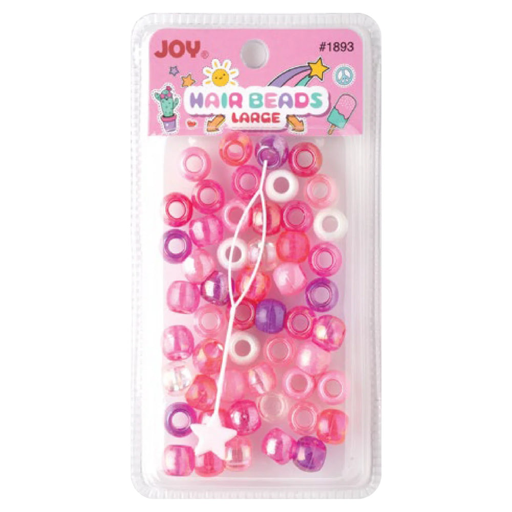 Red Large Hair Beads 240 ct Pink Assorted #HA17