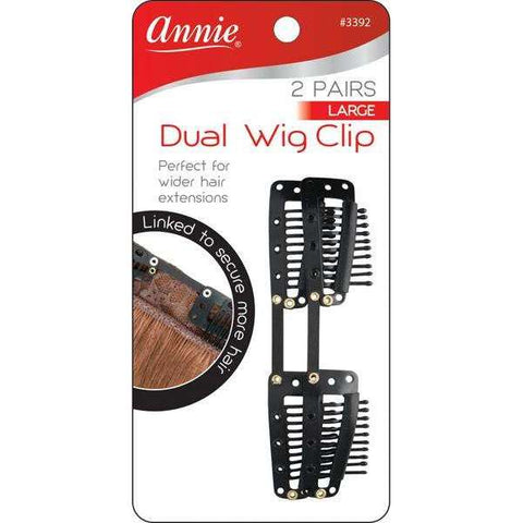 Annie Spring Wig Clip with Fabric 3ct Black – Annie International