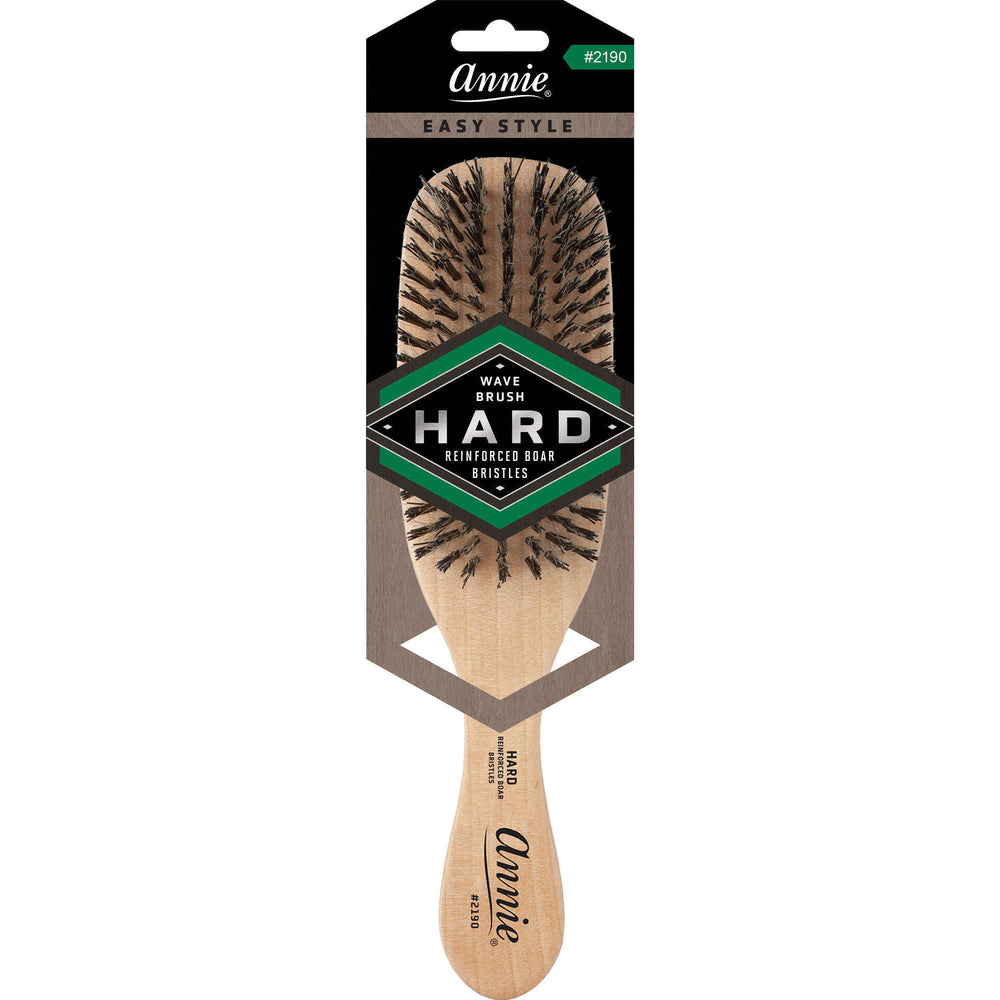 Annie Hard Wave Boar & Nylon Bristle Brush Light Brown