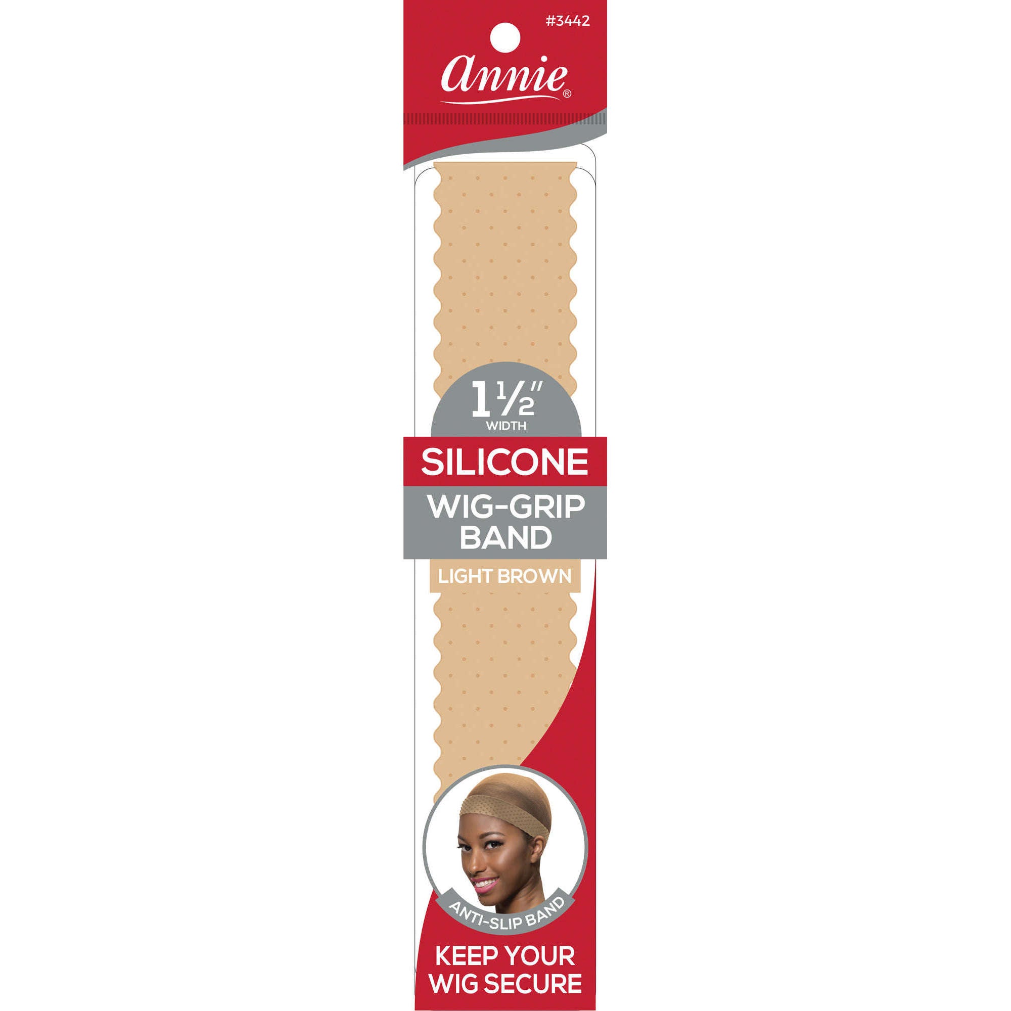 Annie Silicone Wig Grip Head Band Translucent Light Brown