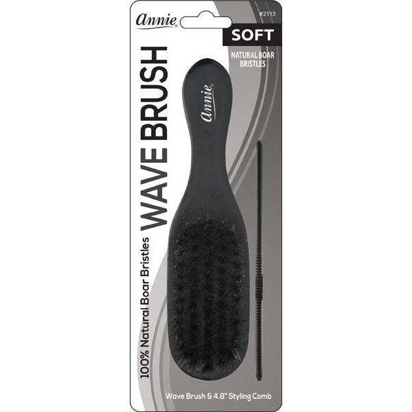 Annie Soft Wood Wave Boar Bristle Brush With Comb 8.5 inch – Annie