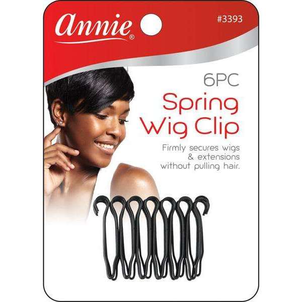 Qfitt Lace Covered Spring Wig Clips Fabric Edges Hair Comb 3pcs/1PK #1102  Black