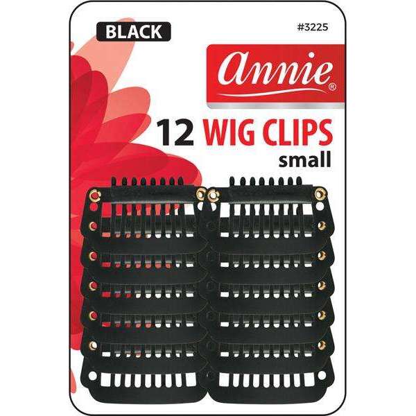 Qfitt Lace Covered Spring Wig Clips Fabric Edges Hair Comb 3pcs/1PK #1102  Black