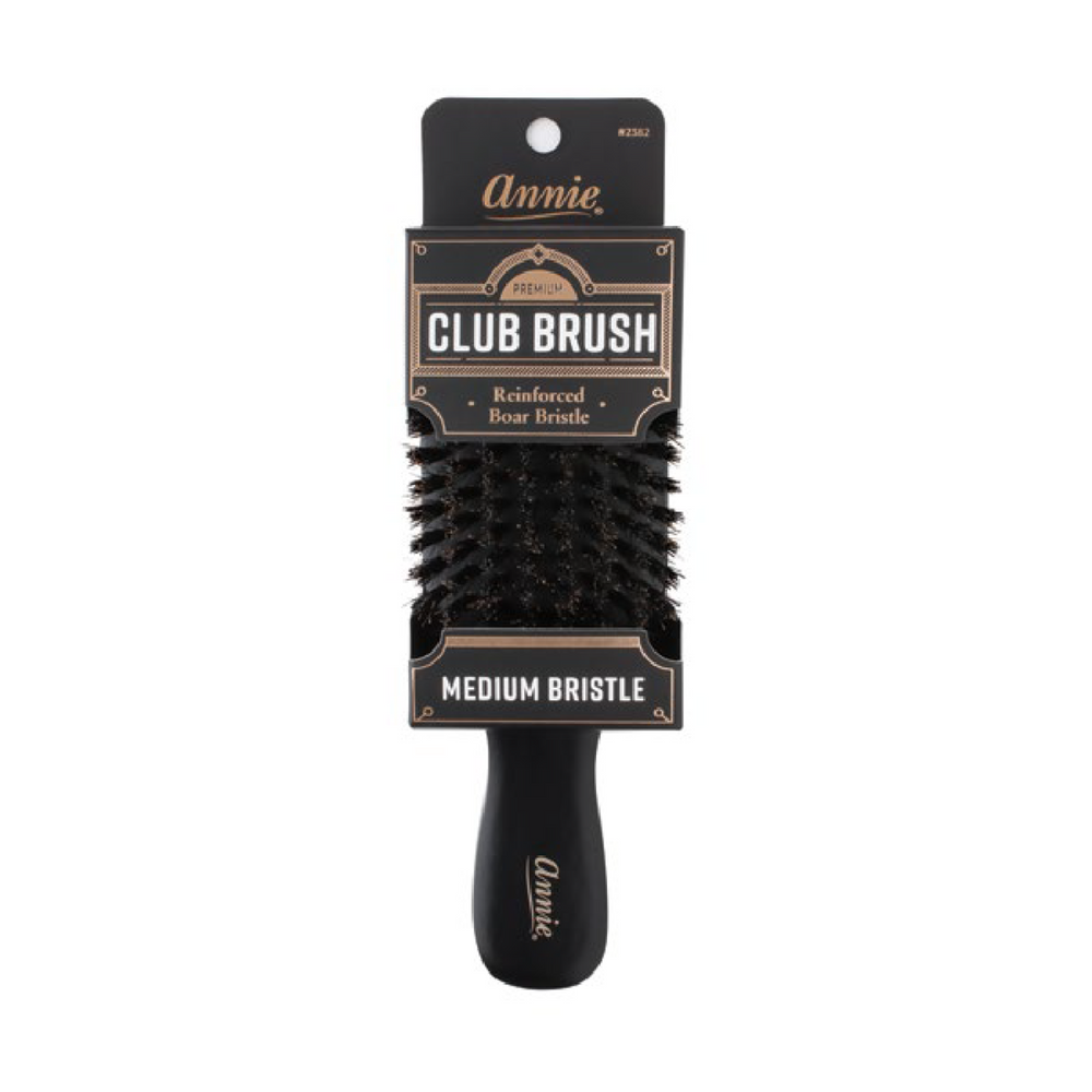 #2061 Annie Hard Club Boar & Nylon Bristle Brush (6PC)